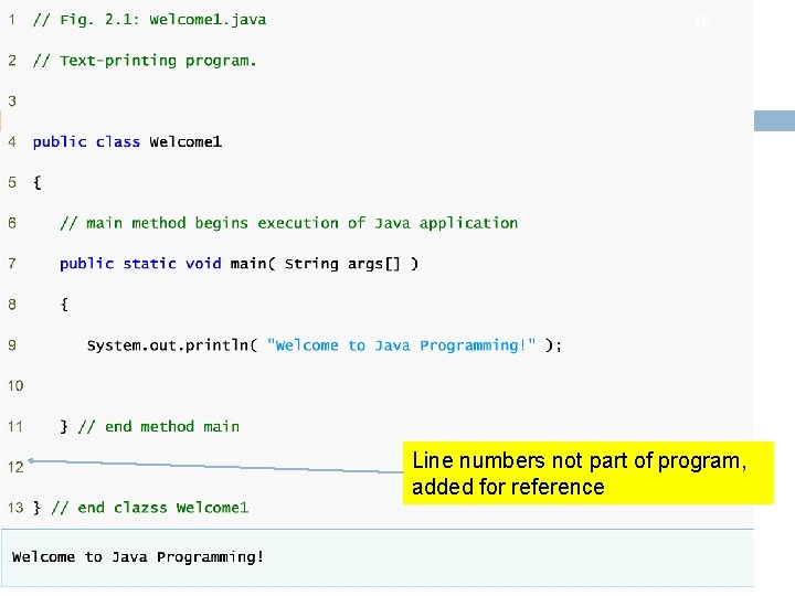 19 Line numbers not part of program, added for reference 19 Line numbers not part of program, added for reference