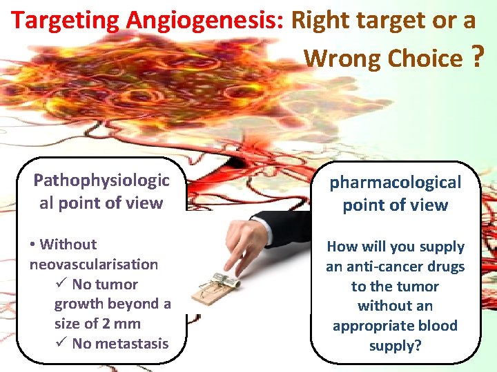 Targeting Angiogenesis: Right target or a Targeting tumor angiogenesis: an Wrong Choice ? attractive Targeting Angiogenesis: Right target or a Targeting tumor angiogenesis: an Wrong Choice ? attractive