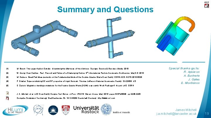 Summary and Questions [1] M. Beech, The Large Hadron Collider: Unravelling the Mysteries of