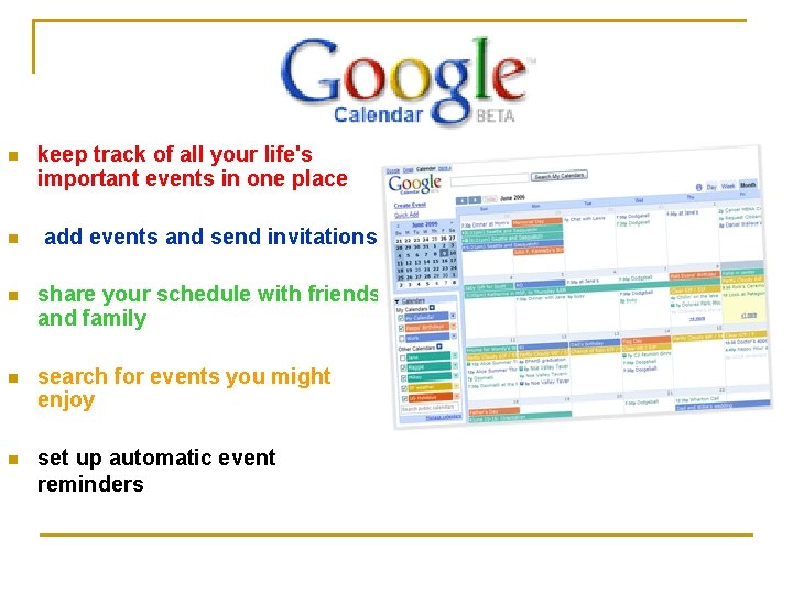 n keep track of all your life's important events in one place n add