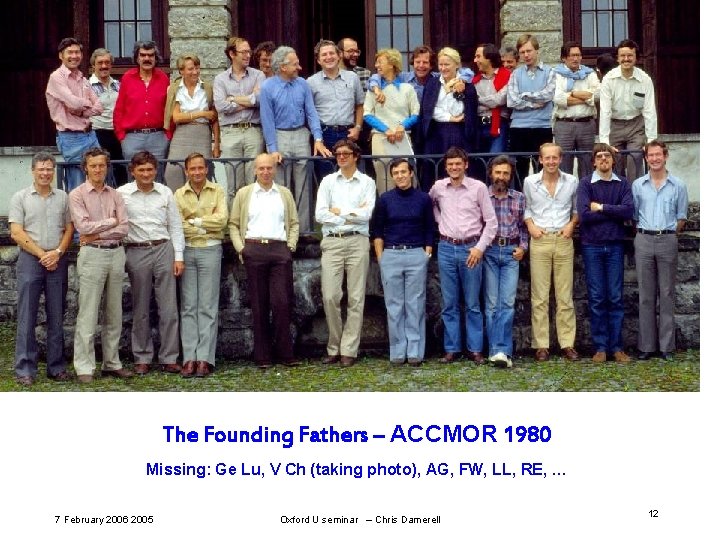 The Founding Fathers – ACCMOR 1980 Missing: Ge Lu, V Ch (taking photo), AG, The Founding Fathers – ACCMOR 1980 Missing: Ge Lu, V Ch (taking photo), AG,
