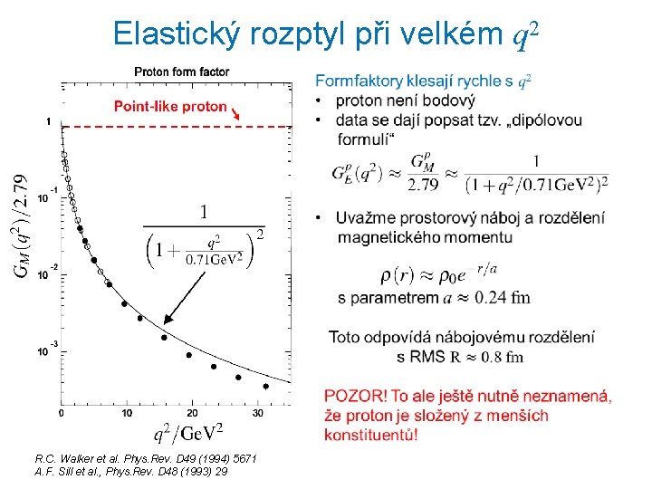 Elastický rozptyl při velkém q 2 R. C. Walker et al. Phys. Rev. D