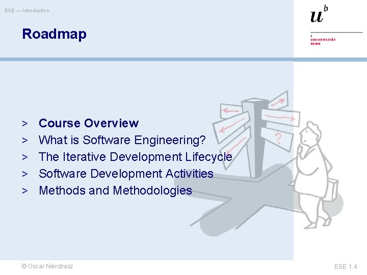 ESE — Introduction Roadmap > Course Overview > What is Software Engineering? > The