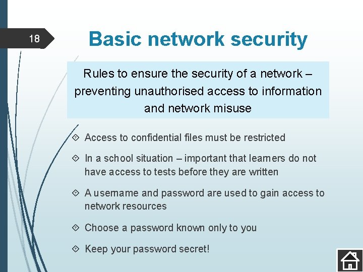 18 Basic network security Rules to ensure the security of a network – preventing