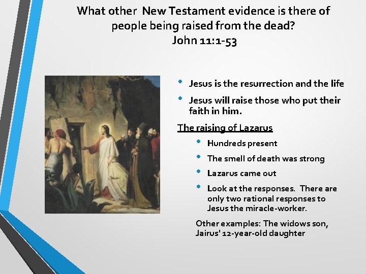 What other New Testament evidence is there of people being raised from the dead?