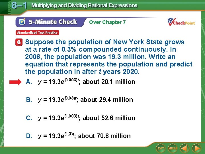 Over Chapter 7 Suppose the population of New York State grows at a rate Over Chapter 7 Suppose the population of New York State grows at a rate