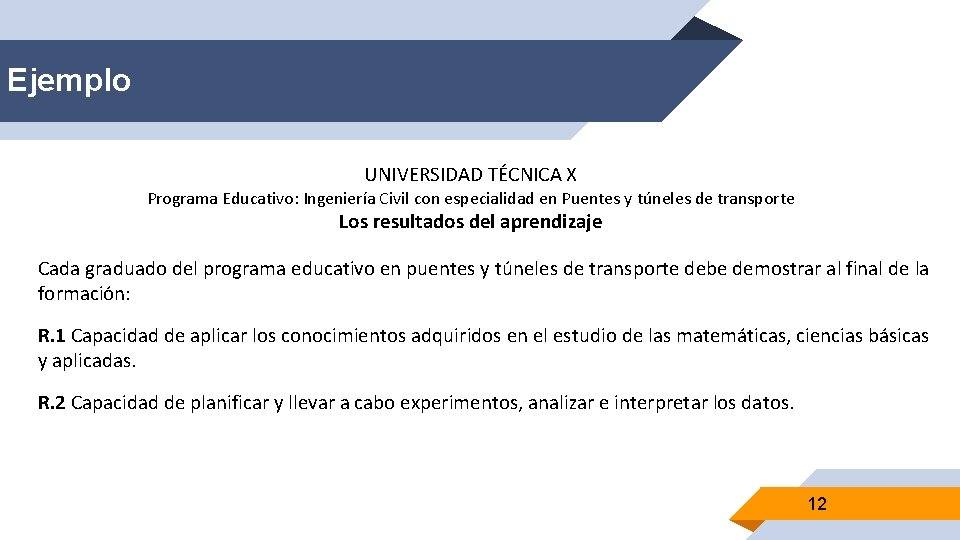 Ejemplo UNIVERSIDAD TÉCNICA X Programa Educativo: Ingeniería Civil con especialidad en Puentes y túneles