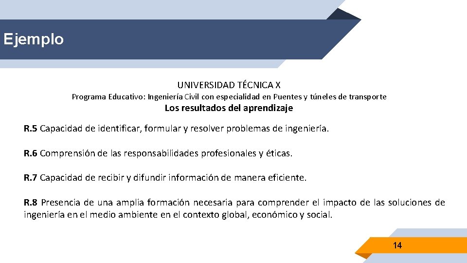 Ejemplo UNIVERSIDAD TÉCNICA X Programa Educativo: Ingeniería Civil con especialidad en Puentes y túneles