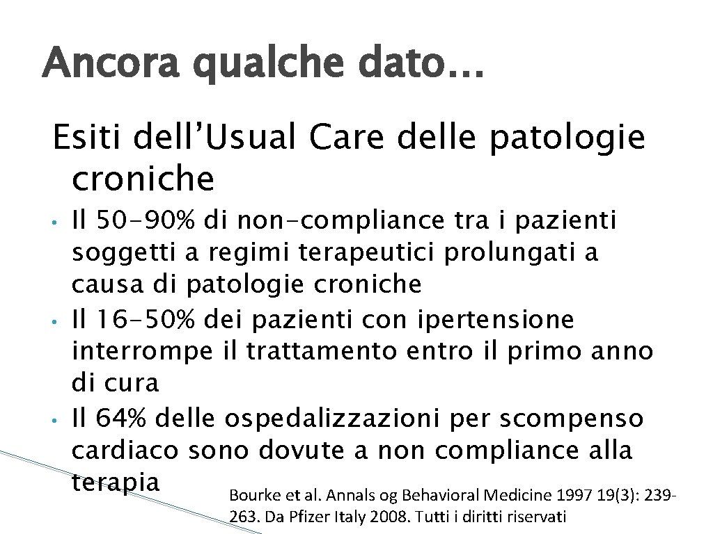 Ancora qualche dato… Esiti dell’Usual Care delle patologie croniche • • • Il 50