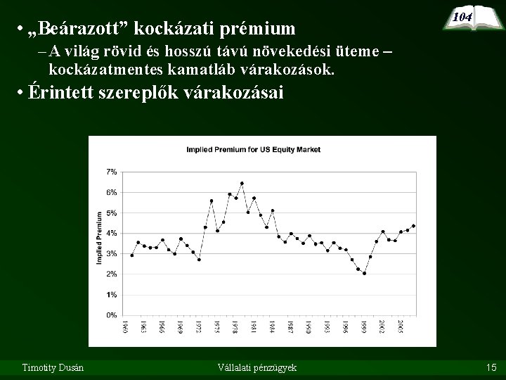  • „Beárazott” kockázati prémium 104 – A világ rövid és hosszú távú növekedési