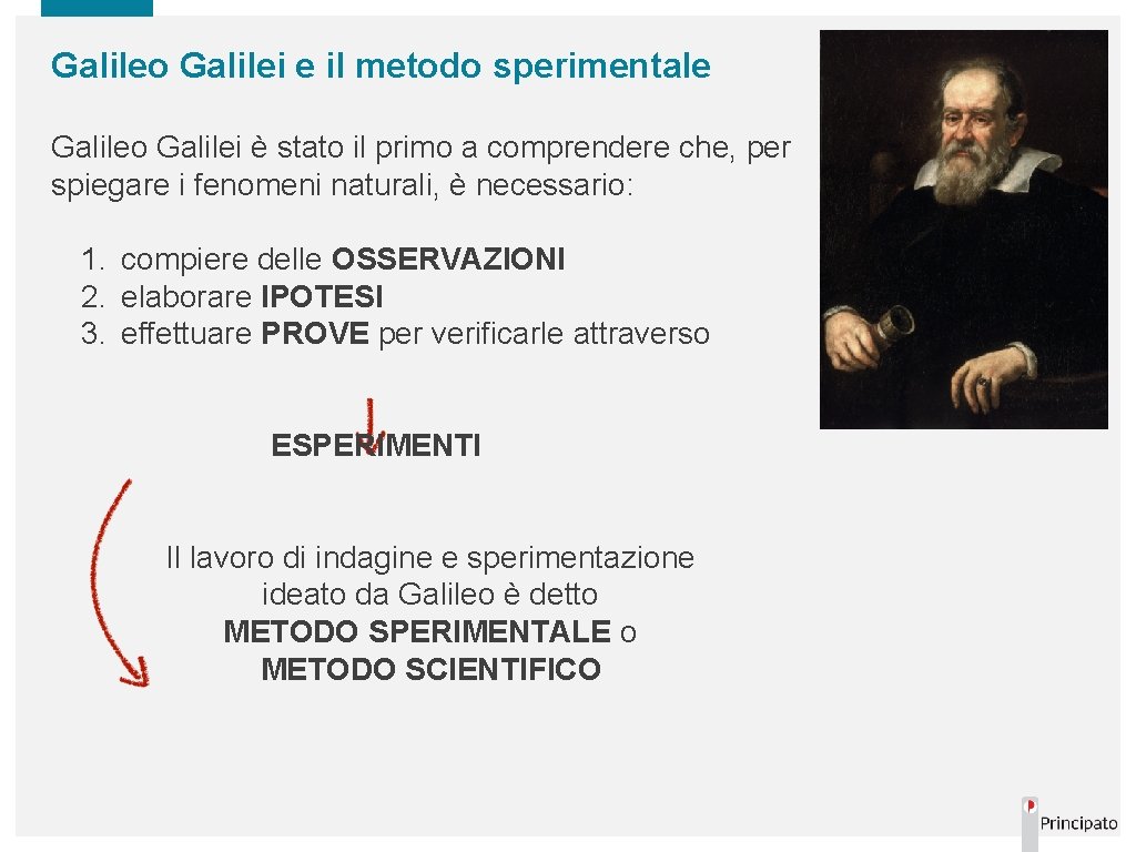 Galileo Galilei e il metodo sperimentale Galileo Galilei è stato il primo a comprendere