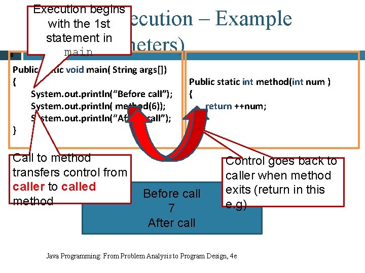 30 Execution begins with the 1 st statement in main Flow of Execution –