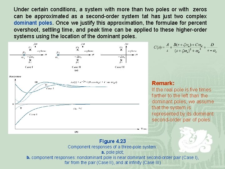 Under certain conditions, a system with more than two poles or with zeros can