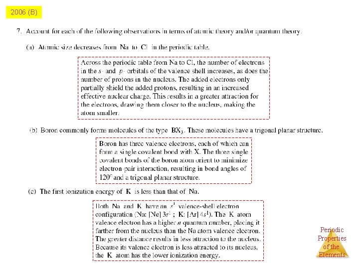 2006 (B) Periodic Properties of the Elements 