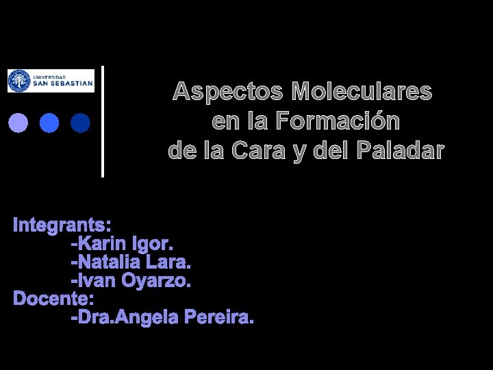 Aspectos Moleculares en la Formación de la Cara y del Paladar Integrants: -Karin Igor.