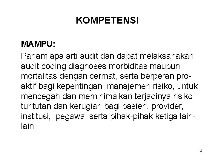 Audit Coding Morbiditas Mortalitas Pengontrol Manajemen Risiko Disusun