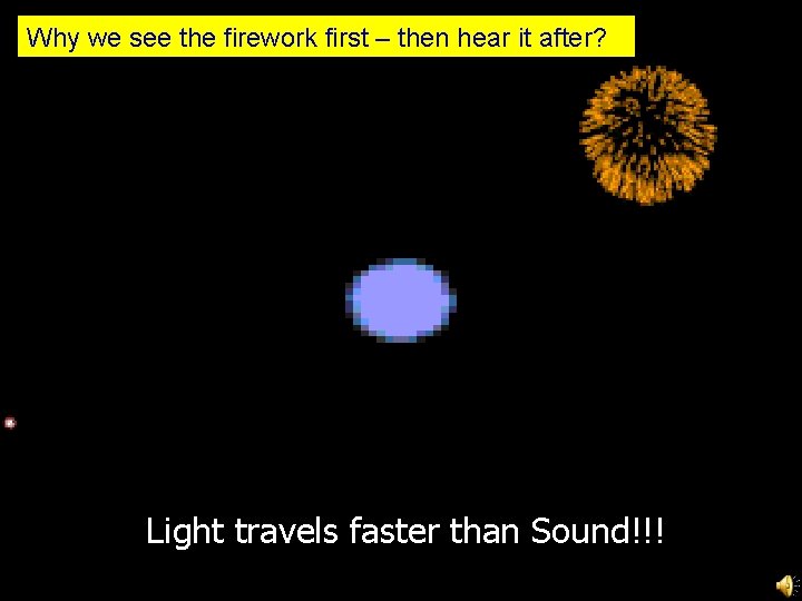 Why we see the firework first – then hear it after? Light travels faster