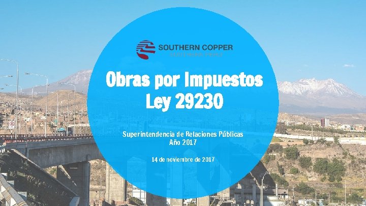 Obras por Impuestos Ley 29230 Superintendencia de Relaciones Públicas Año 2017 14 de noviembre