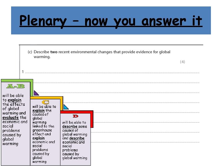 Plenary – now you answer it 