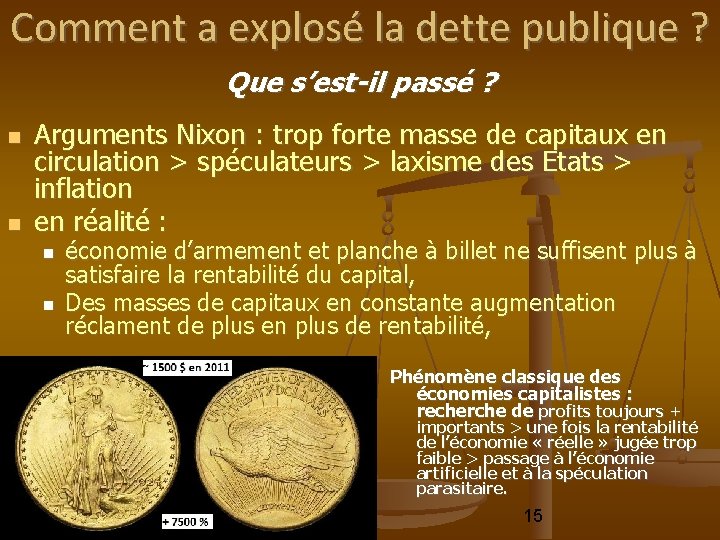 Comment a explosé la dette publique ? Que s’est-il passé ? Arguments Nixon :