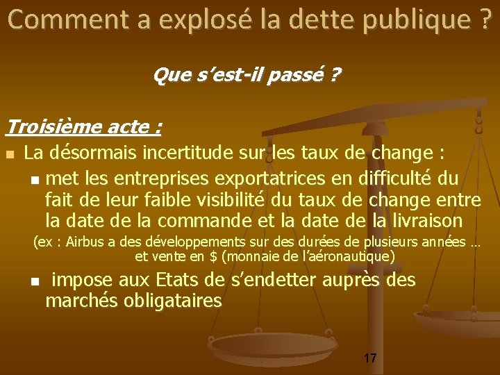 Comment a explosé la dette publique ? Que s’est-il passé ? Troisième acte :