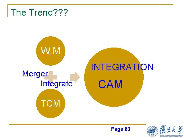 The Trend? ? ? W. M Merger Integrate INTEGRATION CAM TCM Page 83 