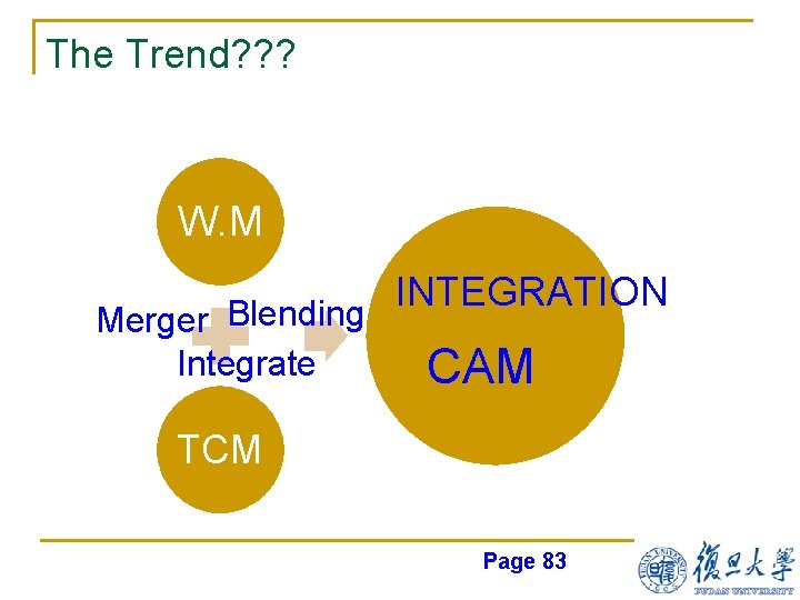 The Trend? ? ? W. M Merger Blending Integrate INTEGRATION CAM TCM Page 83