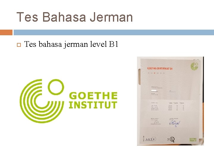 Tes Bahasa Jerman Tes bahasa jerman level B 1 