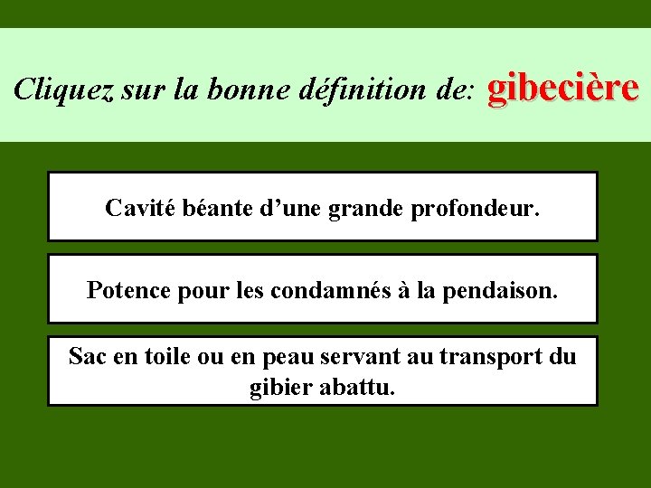 gibeciere definition