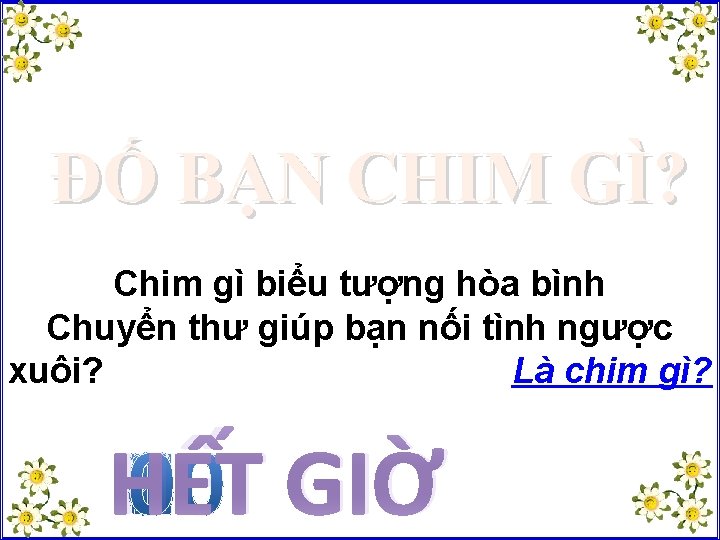 ĐỐ BẠN CHIM GÌ? Chim gì biểu tượng hòa bình Chuyển thư giúp bạn