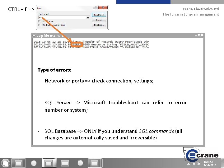 CTRL + F => Crane Electronics Ltd The force in torque management Log file