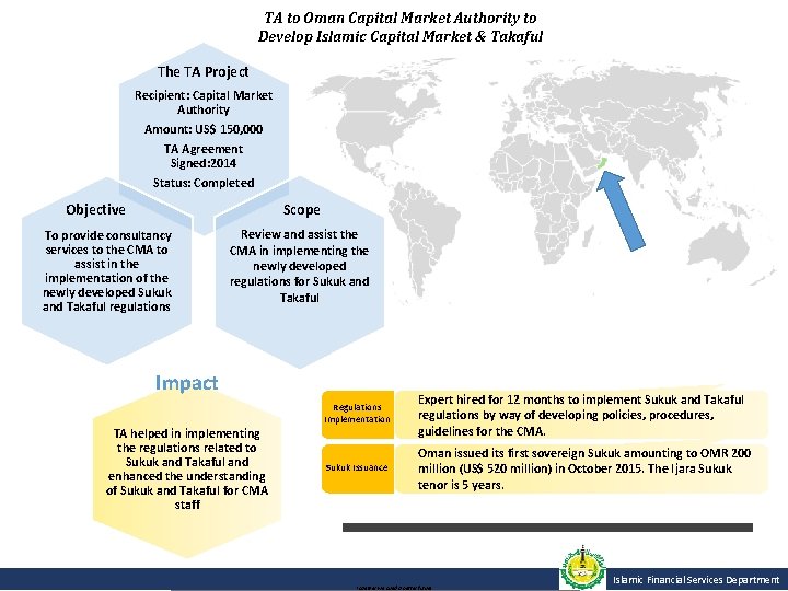 TA to Oman Capital Market Authority to Develop Islamic Capital Market & Takaful The
