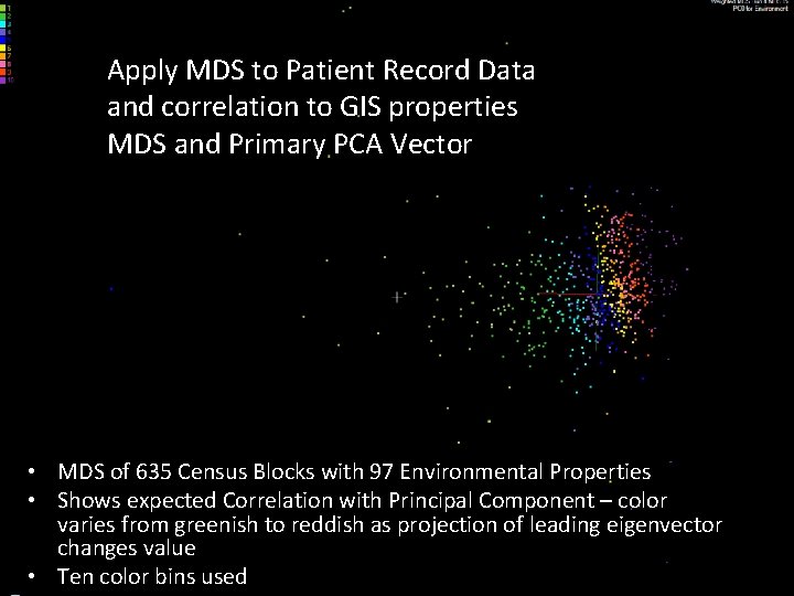 Apply MDS to Patient Record Data and correlation to GIS properties MDS and Primary