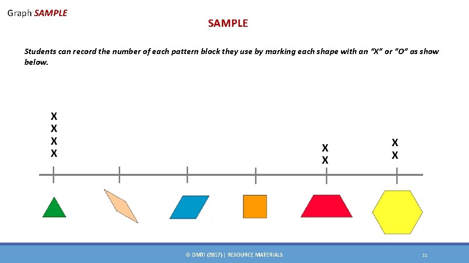 Graph SAMPLE Students can record the number of each pattern block they use by