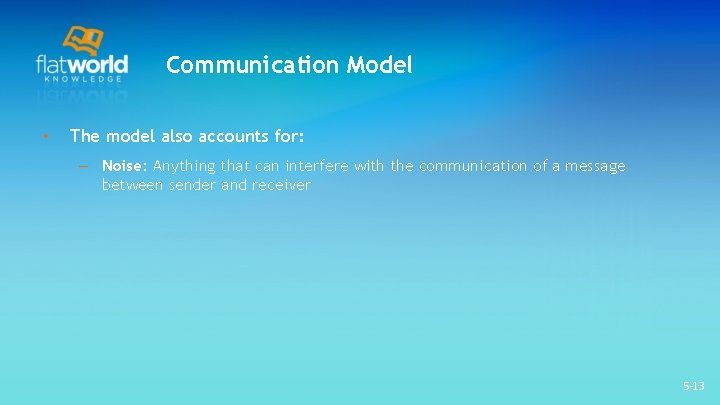 Communication Model • The model also accounts for: – Noise: Anything that can interfere Communication Model • The model also accounts for: – Noise: Anything that can interfere