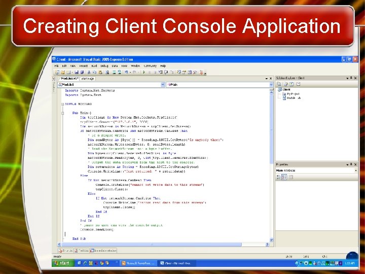 Creating Client Console Application 