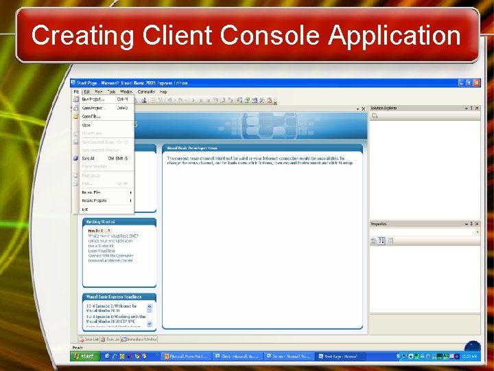Creating Client Console Application 