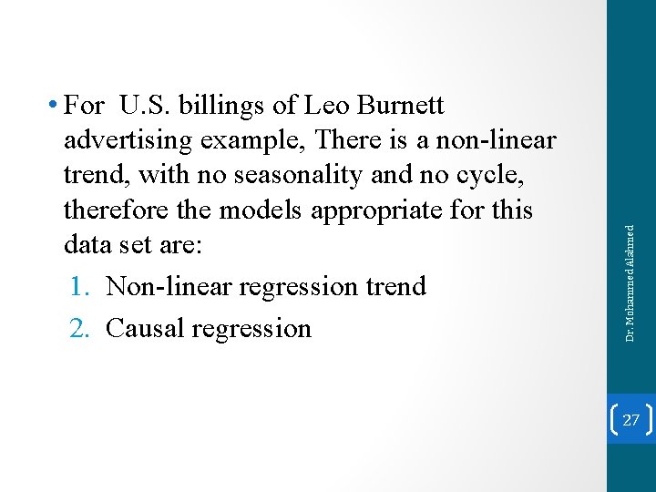 Dr. Mohammed Alahmed • For U. S. billings of Leo Burnett advertising example, There