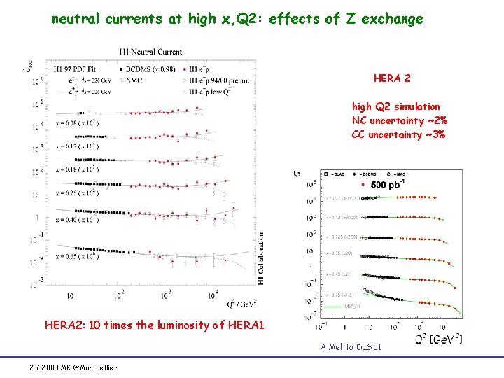 neutral currents at high x, Q 2: effects of Z exchange HERA 2 high