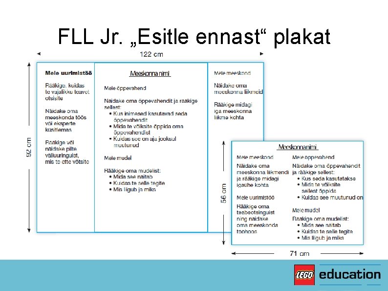 FLL Jr. „Esitle ennast“ plakat 