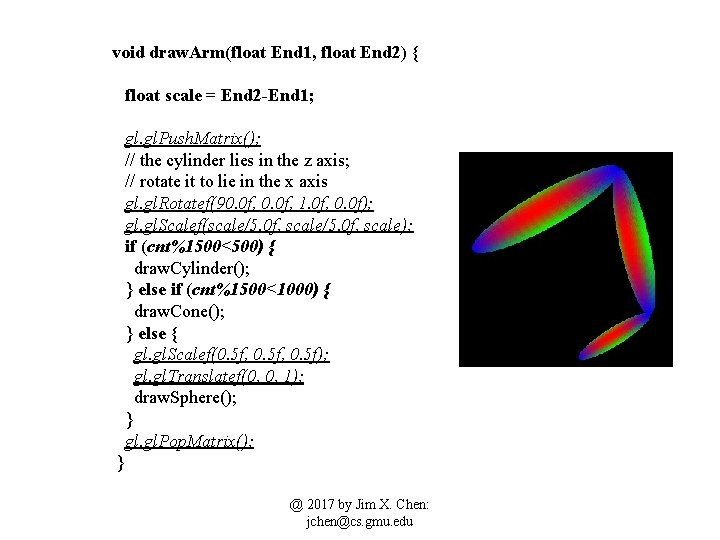 void draw. Arm(float End 1, float End 2) { float scale = End 2