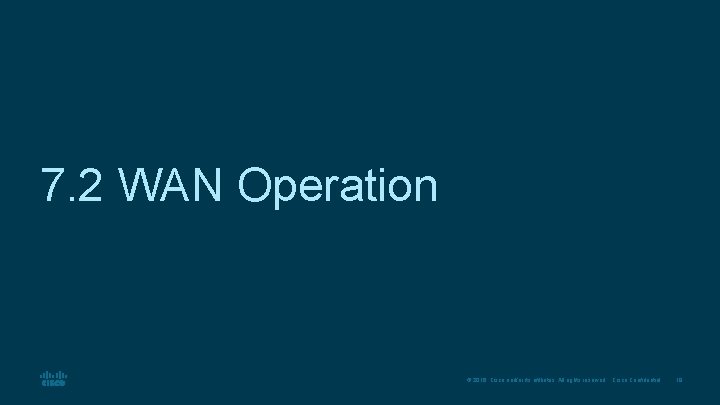 7. 2 WAN Operation © 2016 Cisco and/or its affiliates. All rights reserved. Cisco