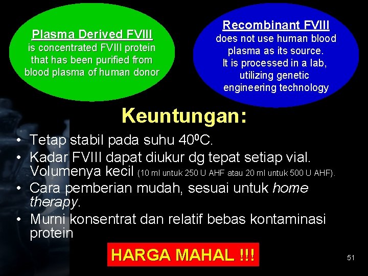 Plasma Derived FVIII is concentrated FVIII protein that has been purified from blood plasma