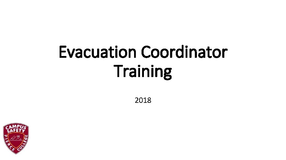 Evacuation Coordinator Training 2018 