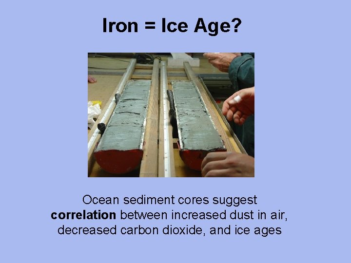 Iron = Ice Age? Ocean sediment cores suggest correlation between increased dust in air,