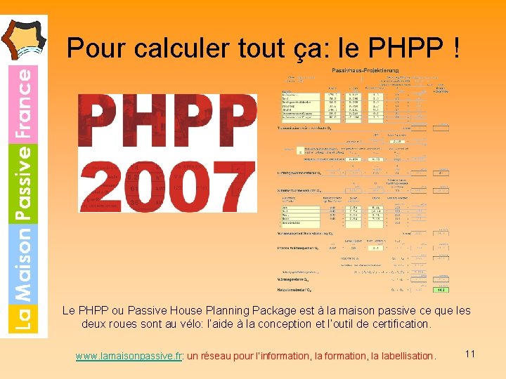 Pour calculer tout ça: le PHPP ! Le PHPP ou Passive House Planning Package