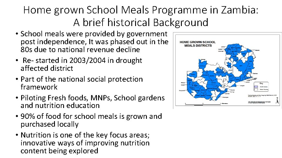 Home grown School Meals Programme in Zambia: A brief historical Background • School meals
