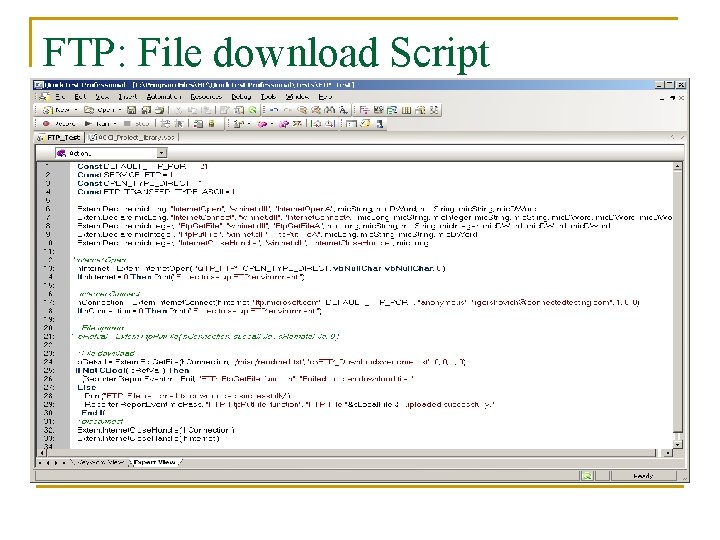 FTP: File download Script 