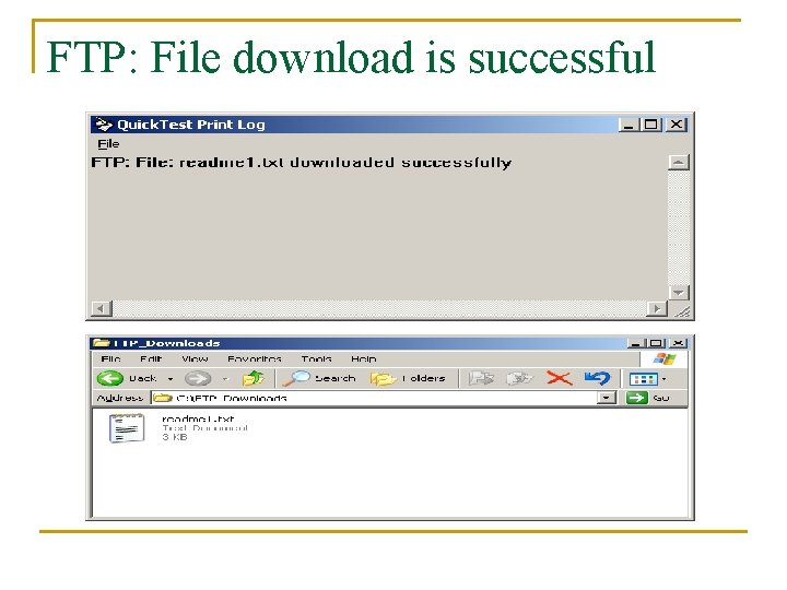 FTP: File download is successful 