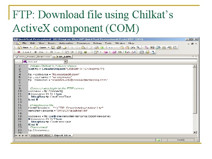 FTP: Download file using Chilkat’s Active. X component (COM) 